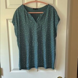 Papermoon Blue / Teal Cap Sleeve Relaxed Blouse